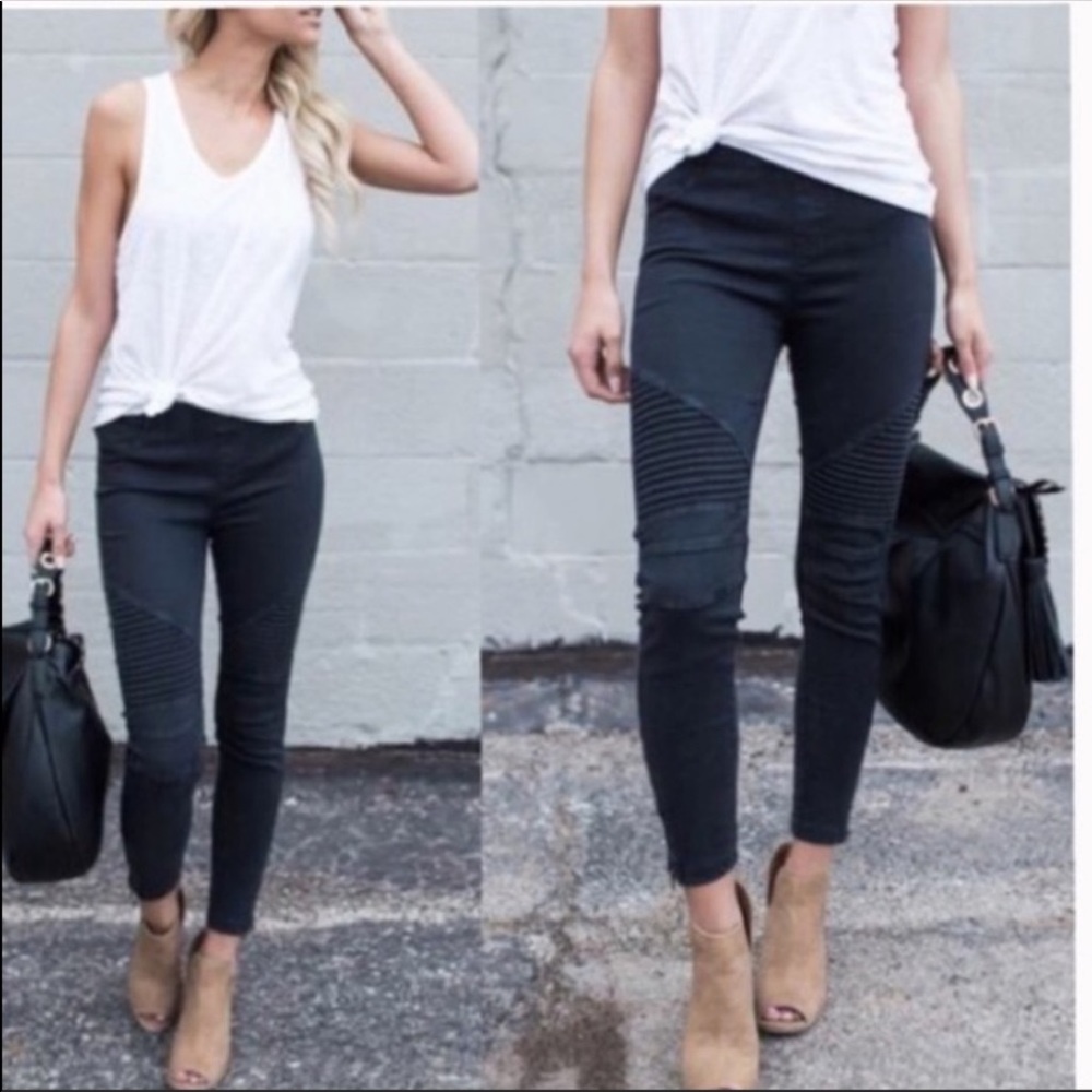 #07 PLUS SIZE Must Have Pull on twill moto skinny - Picture 5 of 8